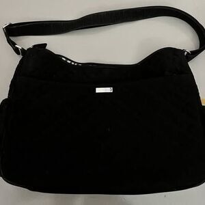 Vera Bradley Black Diaper Bag With Zebra Striped Lining